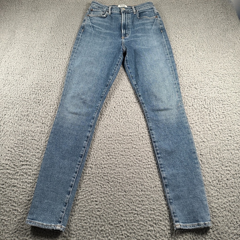 Agolde Pinch Waist High Rise Skinny Jeans Women's 25 Blue Medium Wash